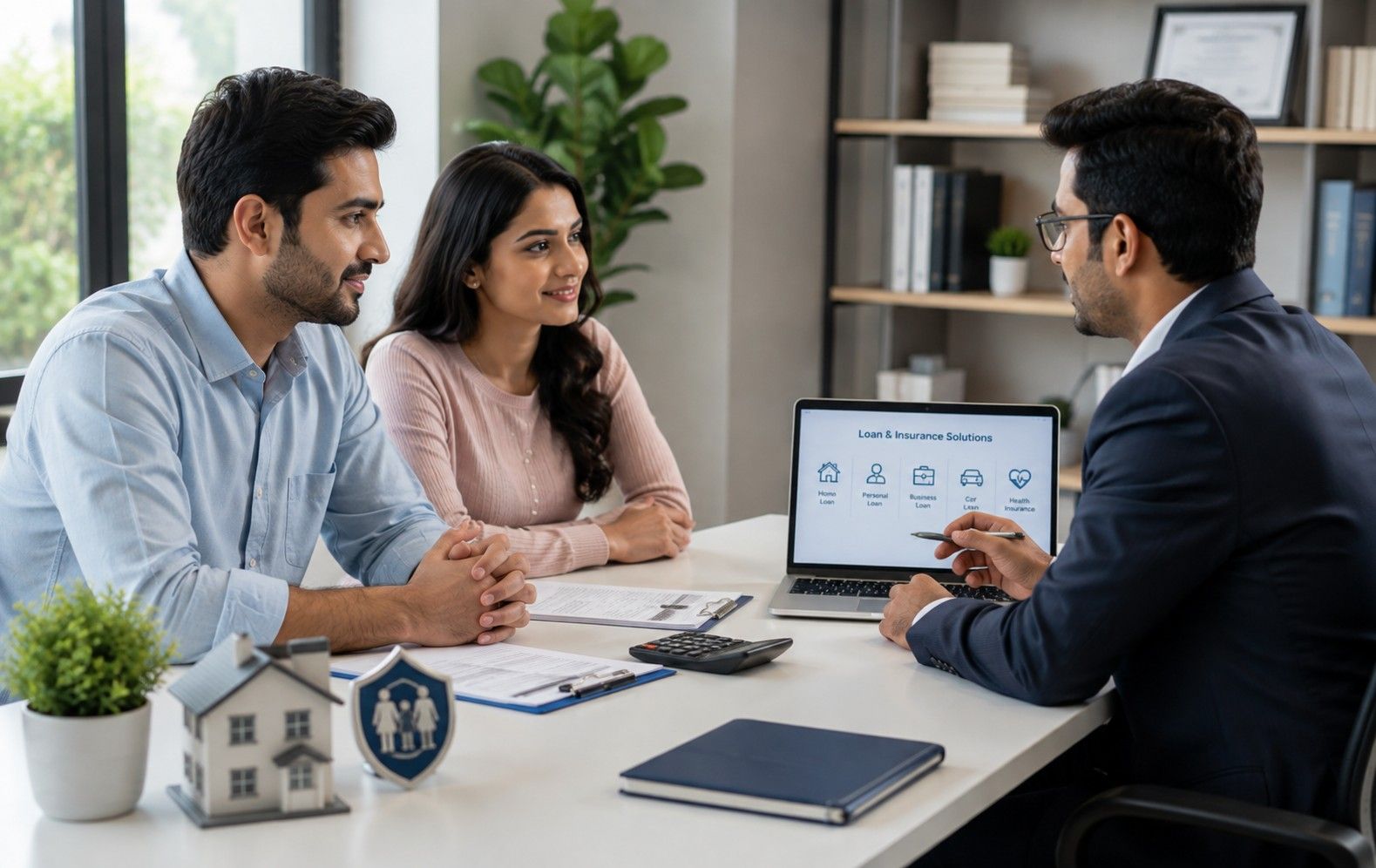 Advisor explaining coverage details to clients